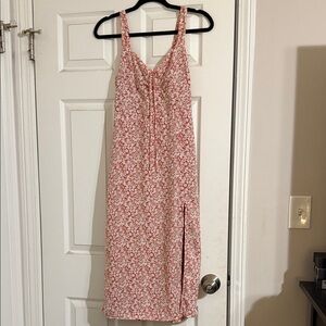 Abercrombie & Fitch Red Floral Midi Dress